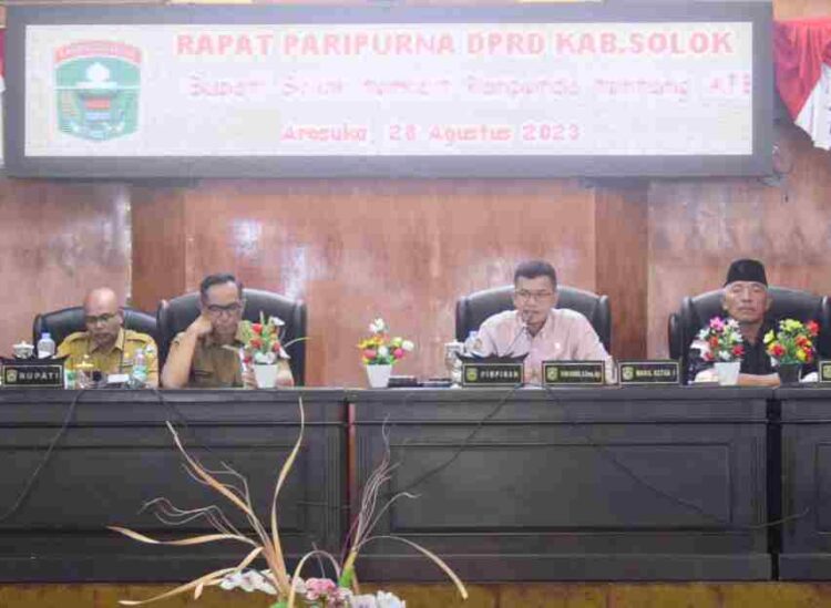Nota Pengantar Bupati Solok Terkait Ranperda Tentang APBD Perubahan Tahun Anggaran 2023