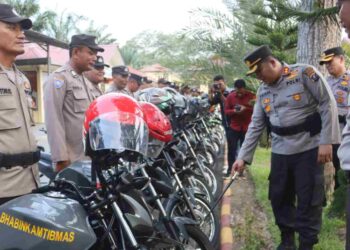 Polres Langkat Laksanakan Apel Kesiapan Satgas dan Cek Sarpras Almatsus