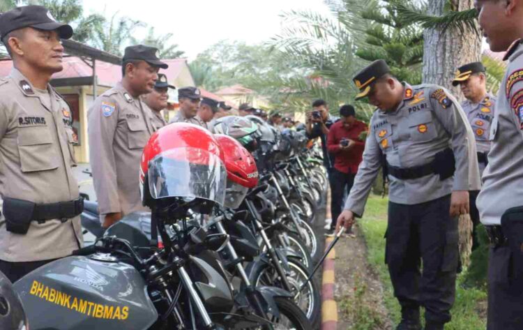 Polres Langkat Laksanakan Apel Kesiapan Satgas dan Cek Sarpras Almatsus