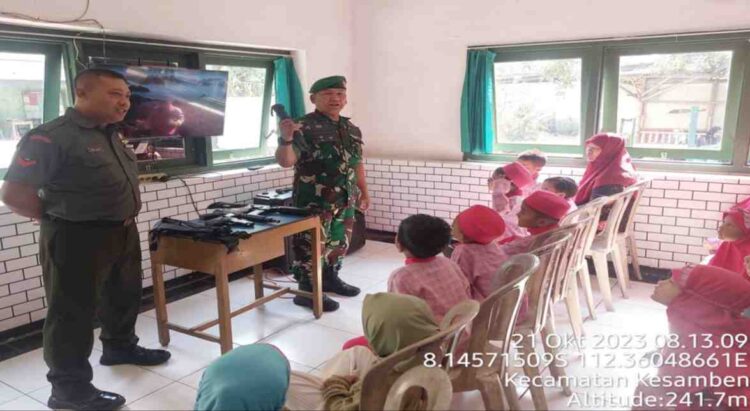 Koramil 14 Kesamben Sambut Kunjungan TK An Nur