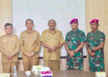 Baru Dilantik, Danyonif Marinir 8 Bersilaturahmi dan Perkenalkan Diri ke Plt Bupati Langkat