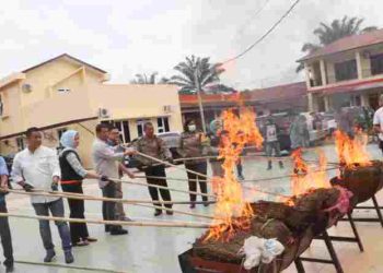 Polres Langkat Musnahkan Ganja dan Sabu yang Telah Memiliki Ketetapan Hukum