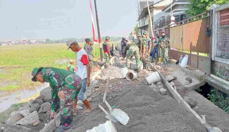 Jelang Penutupan TMMD Ke-120 Kodim 0726/Sukoharjo, Sasaran Pengecoran Capai 95 Persen