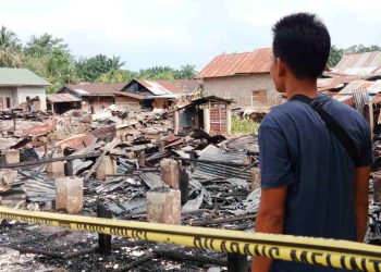 Musibah Kebakaran Menimpa Hunian Rumah Jompo dan Warga di Besilam-Langkat