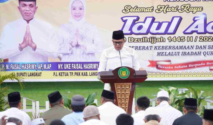Ikuti Shalat Idul Adha di Stabat, Pj. Bupati Langkat Sebar Hewan Qurban ASN 2024