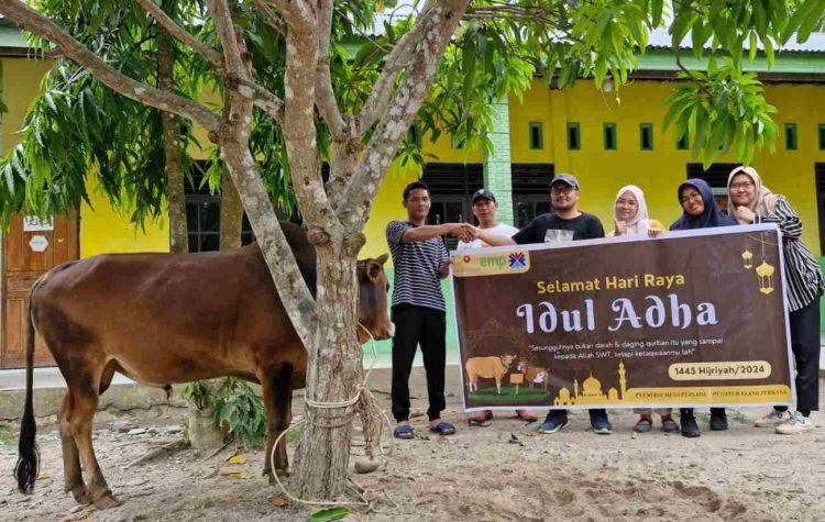 PT CEP Salurkan Hewan Kurban di 4 Desa, di Tanjung Pura