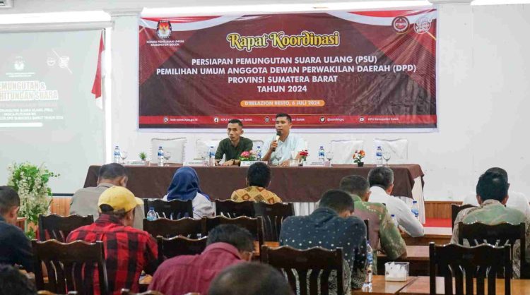 KPU Kab Solok Gelar Rakor Persiapan PSU Pemilu DPD Provinsi Sumatera Barat Tahun 2024