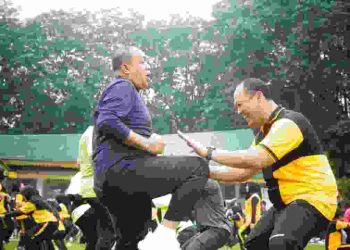 Pj Bupati Langkat dan Wakapolda Sumut Pimpin Kegiatan Power Fit Party di Stabat