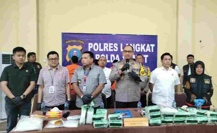 Polres Langkat Musnahkan 21 Kg Sabu dari Lima Tersangka