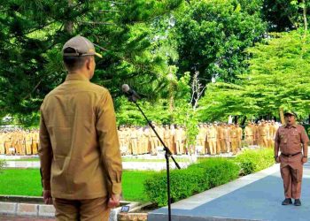 Sekdakab Langkat Pimpin Apel Gabungan ASN