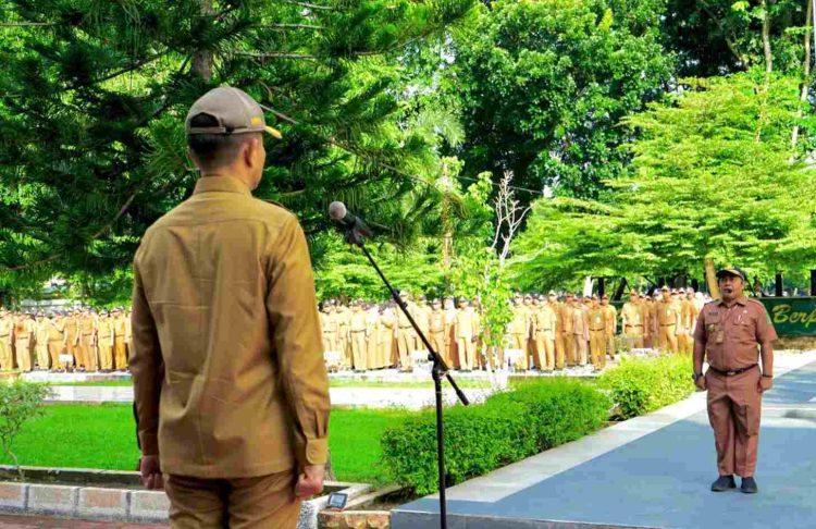 Sekdakab Langkat Pimpin Apel Gabungan ASN