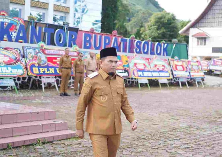 Pasca Dilantik, Wabup Solok Candra Pimpin Apel Gabungan Perdana di Lingkungan Pemkab Solok