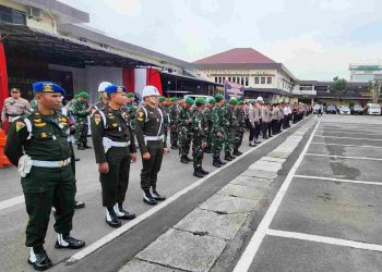 Denpom I/5 Ikut Apel Gelar Pasukan Operasi Ketupat Toba 2025 di Medan