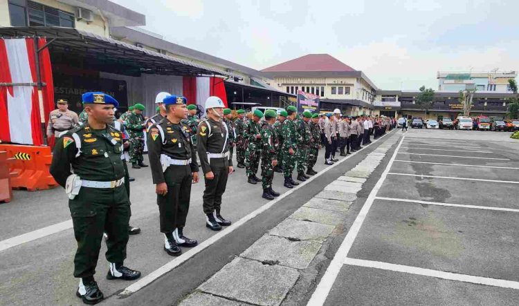 Denpom I/5 Ikut Apel Gelar Pasukan Operasi Ketupat Toba 2025 di Medan