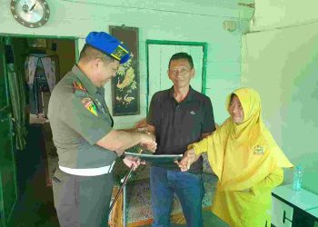 HUT ke-79 Pomad, Dandenpom I/5 Medan Pimpin Langsung Anjangsana ke Rumah Sertu Muji Harianto