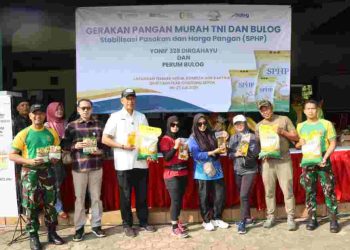 Sinergi Perum BULOG dan TNI Dilanjutkan lewat GPM di Yonif 328/Dirgahayu Cilodong