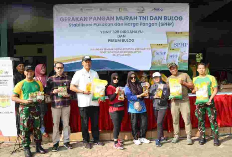 Sinergi Perum BULOG dan TNI Dilanjutkan lewat GPM di Yonif 328/Dirgahayu Cilodong