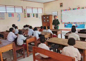 Satgas Yonif 123/Rajawali Gelar Kegiatan Gadik, Beri Dukungan Pendidikan di Kaibar dan Assue