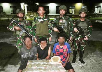 Satgas Yonif 643/Wns Gagalkan Peredaran Narkotika Jenis Ganja di Perbatasan Papua