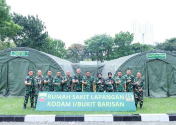 Pangdam I/BB Tinjau Simulasi Gelar Rumah Sakit Lapangan di Makodam I/BB