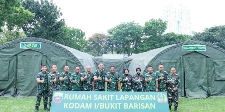 Pangdam I/BB Tinjau Simulasi Gelar Rumah Sakit Lapangan di Makodam I/BB