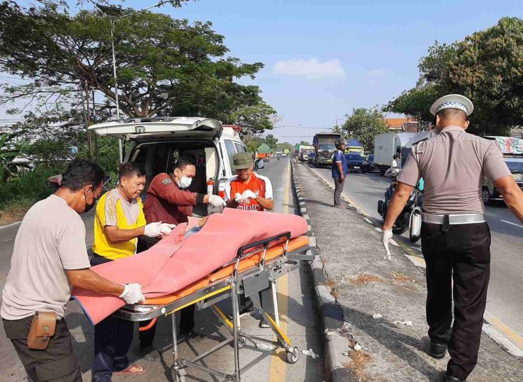 Polres Lamongan Evakuasi Korban Lakalantas Maut di Jalur Nasional Babat-Lamongan
