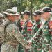 Satgas Pamtas RI–Malaysia Yonarmed 19/Bogani Terima Kunjungan Pegawai Memerintah Batalion Ketiga Rejimen Renjer Diraja Malaysia