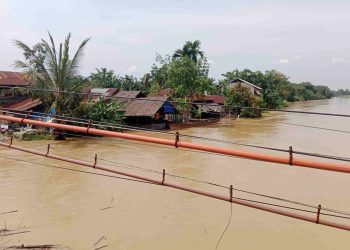 Curah Hujan Tinggi, Sungai Batang Serangan Meluap, Sejumlah Kecamatan di Langkat Dilanda Banjir