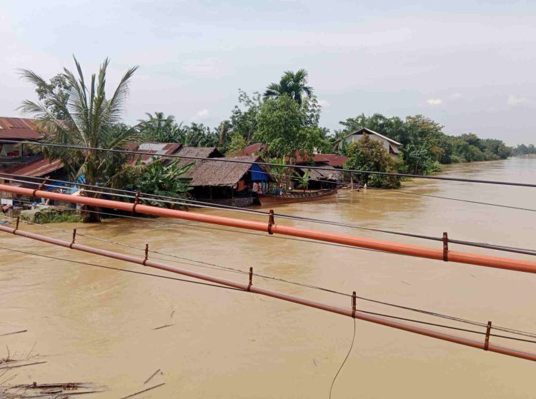 Curah Hujan Tinggi, Sungai Batang Serangan Meluap, Sejumlah Kecamatan di Langkat Dilanda Banjir